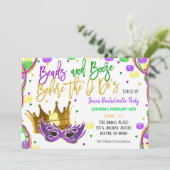 Mardi Gras Bachelorette Party Invitation (Debout devant)