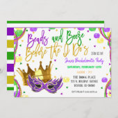 Mardi Gras Bachelorette Party Invitation (Devant / Derrière)