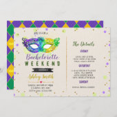 Mardi gras bachelorette Uitnodiging reisschema