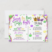Mardi Gras Bachelorette Weekend Party Invitation Kaart (Voorkant)