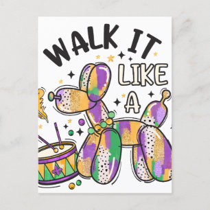 Mardi Gras Balloon Dog Briefkaart