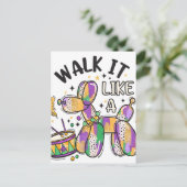 Mardi Gras Balloon Dog Briefkaart (Staand voorkant)
