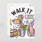 Mardi Gras Balloon Dog Briefkaart (Voorkant / Achterkant)