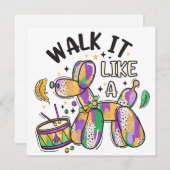 Mardi Gras Balloon Dog Feestdagenkaart (Voorkant / Achterkant)