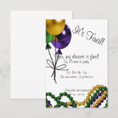 Mardi Gras Balloons Divorce Kaart (Voorkant / Achterkant)