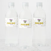 Mardi Gras Bash Party Waterfles Label Waterfles Etiket (Flessen)