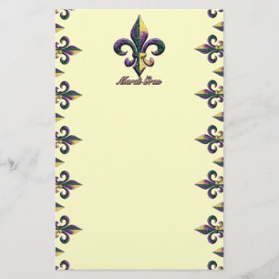 Mardi Gras bead Fleur de lis 2 Briefpapier