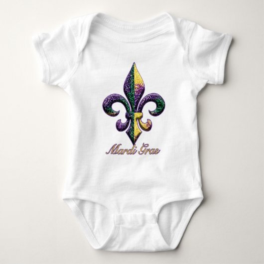 Mardi Gras bead Fleur de lis 2 Romper (Voorkant)