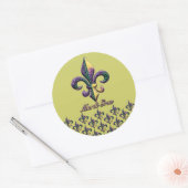 Mardi Gras bead Fleur de lis 2 Ronde Sticker (Envelop)