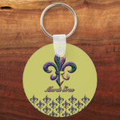 Mardi Gras bead Fleur de lis 2 Sleutelhanger (Voorkant)