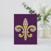 Mardi Gras bead Fleur de lis Briefkaart (Staand voorkant)
