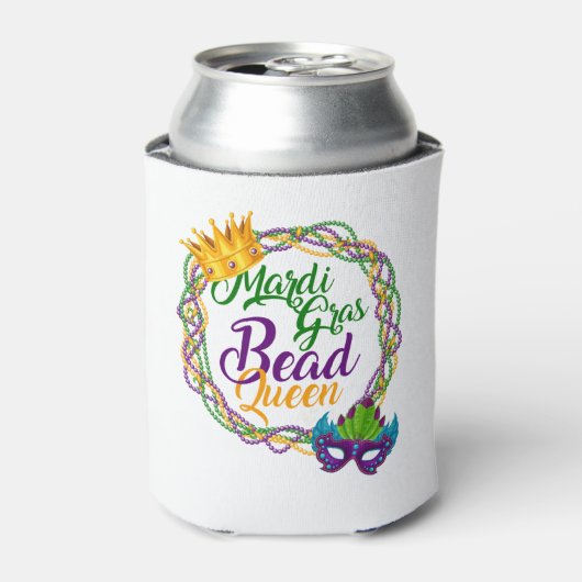 Mardi Gras Bead Queen Fat Dinsdag Blikjeskoeler (Blikje Voorkant)