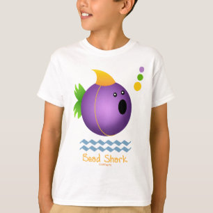 Mardi Gras Bead Shark (paars) T-shirt
