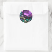 Mardi Gras Bead Throws Paarse Custom Round Sticker (Tas)