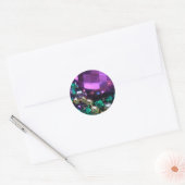 Mardi Gras Bead Throws Paarse Custom Round Sticker (Envelop)