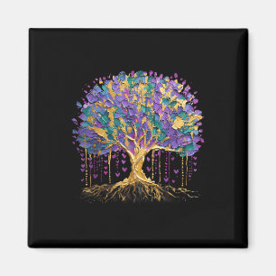Mardi Gras Bead Tree Carnaval New Orleans 2025 Magneet