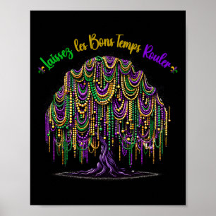 Mardi Gras Bead Tree Carnival New Orleans 2025 voo Poster