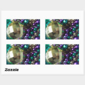 Mardi Gras Beads Gold Custom Rectangle Stickers (Feuille)