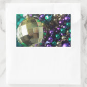 Mardi Gras Beads Gold Custom Rectangle Stickers (Sac)