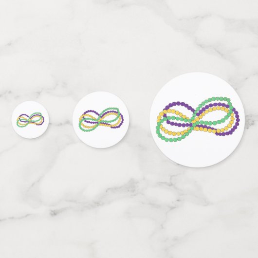 Mardi Gras Beads King Cake New Orleans Carnaval Confetti (Achterkanten)