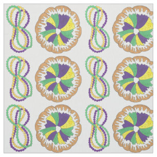 Mardi Gras Beads King Cake New Orleans Carnaval Stof
