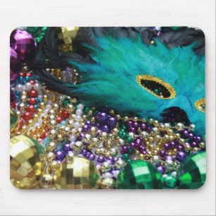 Mardi Gras Beads & Mask Mousepad Muismat