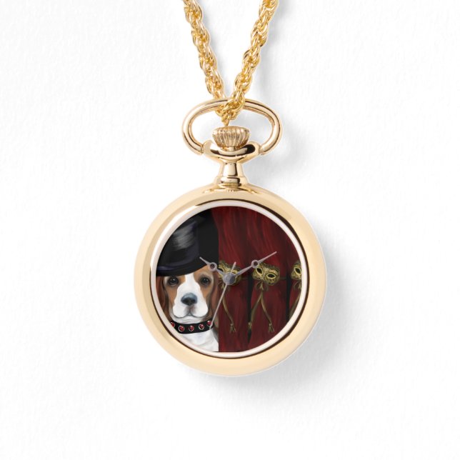 MARDI GRAS BEAGLE HORLOGE (Voorkant)