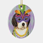 Mardi Gras Beagle Keramisch Ornament (Rechts)