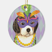 Mardi Gras Beagle Keramisch Ornament (Links)