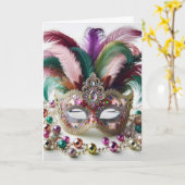 Mardi Gras Birthday Kaart (Gele Bloem)