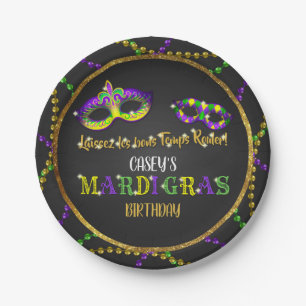 Mardi Gras Birthday Papieren Bordje