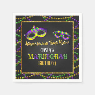 Mardi Gras Birthday Servet