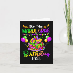 Mardi Gras Birthday Shirt Het is mijn Mardi Gras B Kaart
