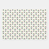 Mardi Gras Black FleurDeLis met ballonnen op Ivoor Inpakpapier Vel (Voorkant)