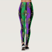 Mardi Gras Black Paars Green Fleur de lis Leggings (Achterkant)