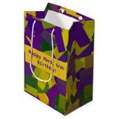 Mardi Gras Blokken Middelgrote Gift Bag Medium Cadeauzakje (Voorkant Gekanteld)