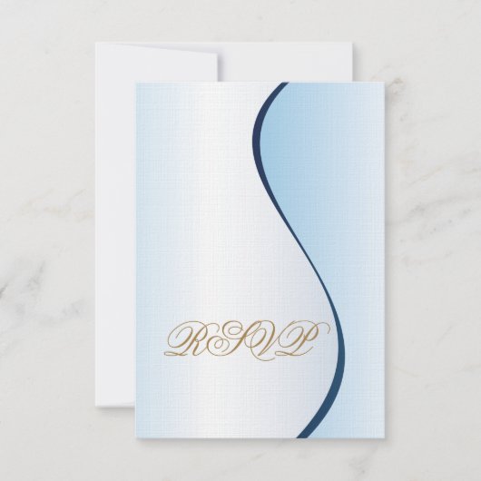 Mardi Gras Blue RSVP Wedding Invitation (Voorkant)