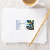 Mardi Gras Blue Wedding Avery Label (Insitu)