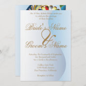 Mardi Gras Blue Wedding Invitation Kaart (Voorkant / Achterkant)