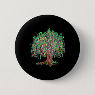 Mardi Gras-boomkralen New Orleans 2025 Watercolor Ronde Button 5,7 Cm