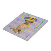 Mardi Gras Border Terrier Tegeltje (Zijkant)