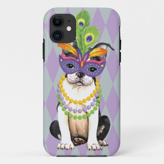 Mardi Gras Boston Terrier Case-Mate iPhone Case (Achterkant)