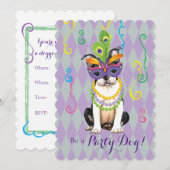 Mardi Gras Boston Terrier Kaart (Voorkant / Achterkant)