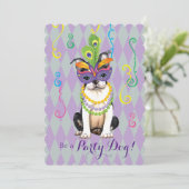 Mardi Gras Boston Terrier Kaart (Staand voorkant)