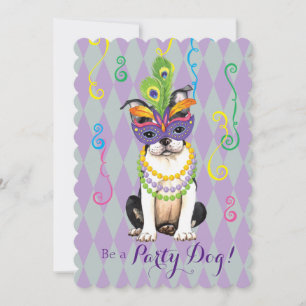 Mardi Gras Boston Terrier Kaart