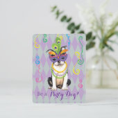 Mardi Gras Boston Terrier Kaart (Staand voorkant)