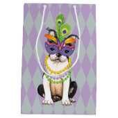 Mardi Gras Boston Terrier Medium Cadeauzakje (Achterkant)