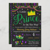 Mardi Gras Boy Baby shower Invitation (Devant / Derrière)