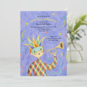 Mardi Gras Boy Invitation d'anniversaire (Debout devant)