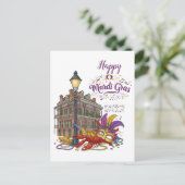 Mardi Gras Briefkaart (Staand voorkant)